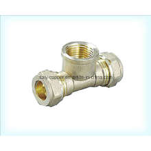 Nickel Plated Forging Brass Compression End Female Tee (AV7015)